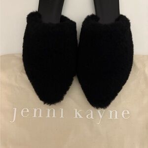 Jenni Kayne Black Fuzzy Mules - NWT - Size 38 (8)